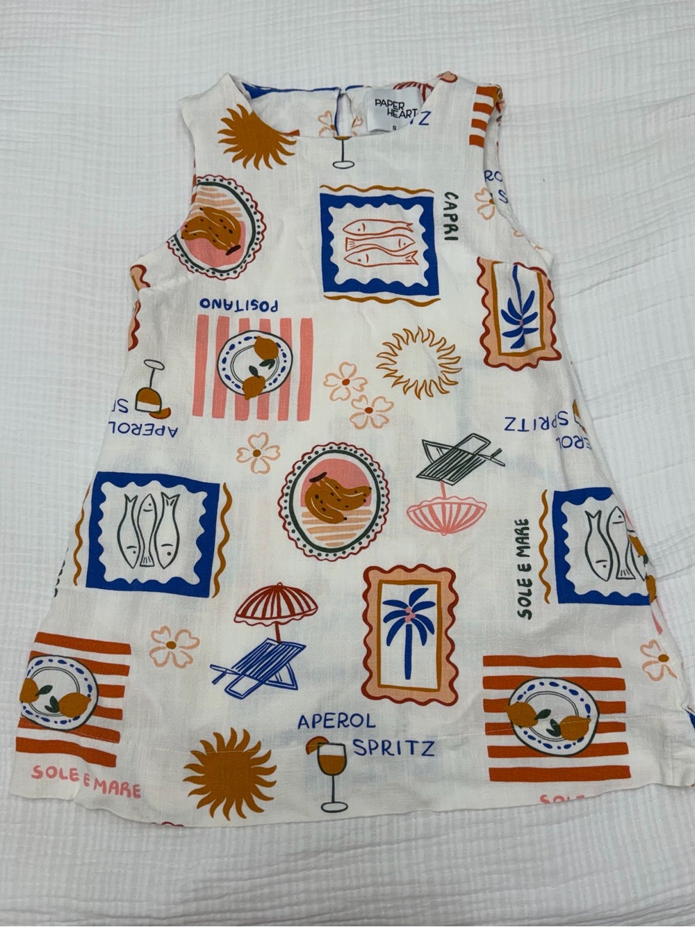 paper heart italian summer aperol print mini dress